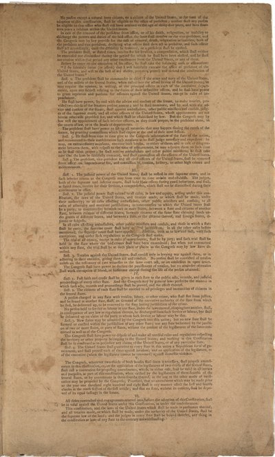 Constitution, first printing, printed by Dunlap & Claypoole, 17-19 September 1787 by American School