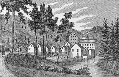 Cotton factory village, Glastenbury, from 