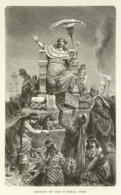 Croesus on the Funeral Pyre by American School