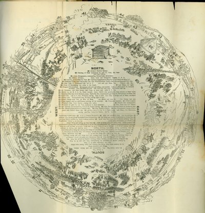 Cyclorama fold out map detailing the History of the Great Rebellion, c.1870 by American School