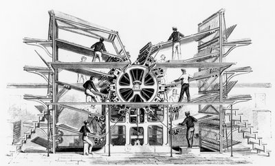 Cylinder printing press invented by Richard March Hoe, New York, 1846 by American School