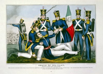 Death of Col. Clay, Battle of Buena Vista, Feb. 23, 1847 by American School