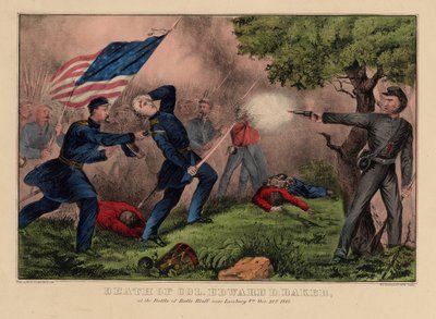 Death of Col. Edward D. Baker, at the Battle of Ball
