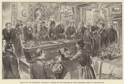 Death of Ex-President Harrison, Scene in the Parlors of the Harrison Home in Indianapolis by American School
