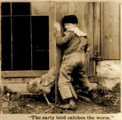 The Early Bird Catches the Worm (detail) by American School