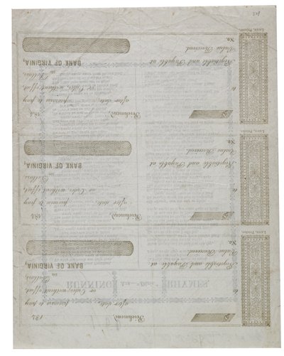 Dixie Printed on Back of a Sheet Checks, 1861 by American School