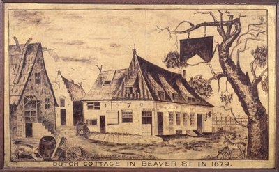 Dutch Cottage in Beaver Street in 1679, c.1853 by American School