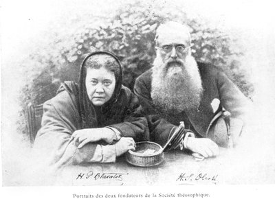 Elena Petrovna Blavatsky and Colonel Henry Steel Olcott, from Histoire Authentique de la Societe Theosophique by Olcott, published in 1908 by American School
