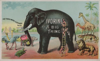 Elephant advertising Ivorine soap by American School