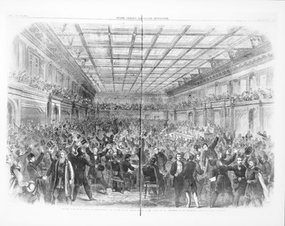 Exciting Scene in the House of Representatives, January 31st 1865, on the Announcement of the Passage of the Amendment to Abolish Slavery Forever, from 
