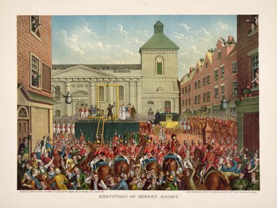 Execution of Robert Emmet in Thomas Street, 20th September 1803, pub. 1803 by American School