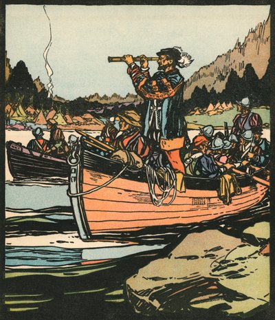 Explorers: Jacques Cartier on the Saint Lawrence River by American School