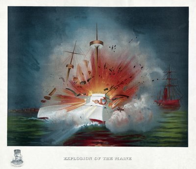 Explosion of the Maine, pub. 1898 by American School