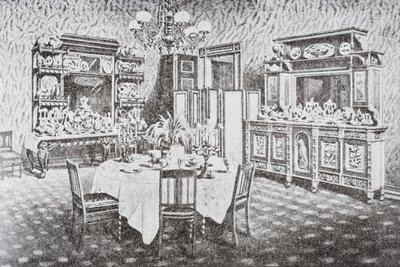 Family dining room of The White House in the 1890s, Washington D.C., United States of America by American School