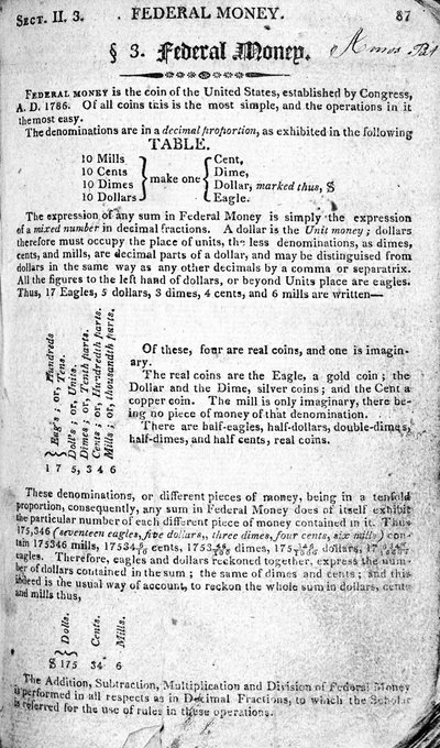 Federal Money, page from The Scholar