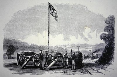 Federal Sand-Bag Battery to Protect the Railroad During the American Civil War by American School