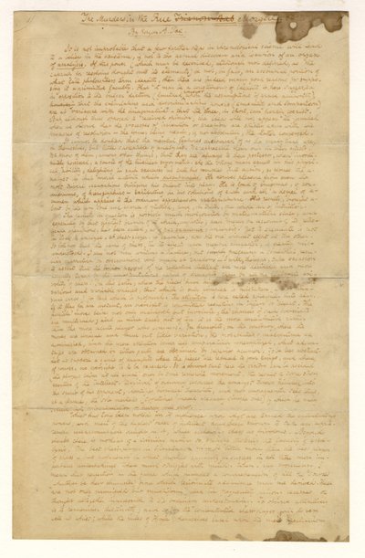 First page of the Murders in the Rue Morgue by Edgar Allan Poe, 1841 by American School