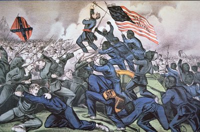 Fort Wagner Stormed by the 54th Massachusetts (Colored) Regiment by American School