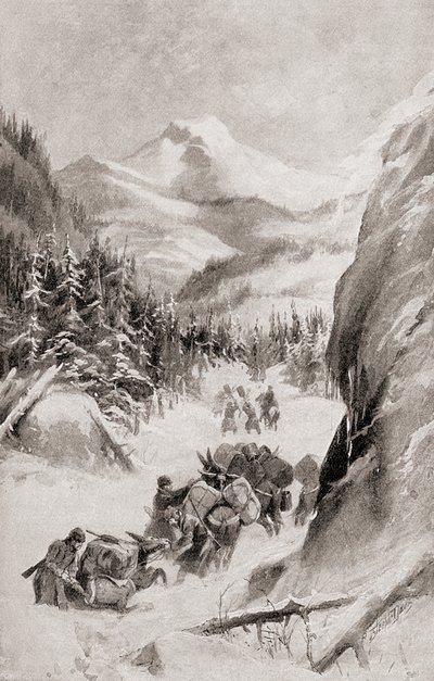 Fremont in The Rocky Mountains, North America during his fourth expedition of 1848, from 