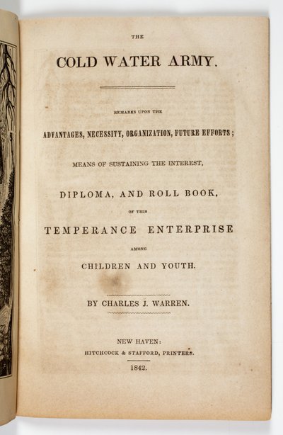 Frontispiece for The Cold Water Army Pledge by Charles J. Warren, 1842 by American School