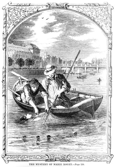 Frontispiece to The Mystery of Marie Roget by Edgar Allen Poe by American School