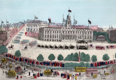 Funeral Procession of Abraham Lincoln, 25th of April 1865 in New York, pub. 1865 by American School