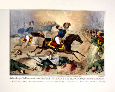 Gallant Charge of the Kentuckians at the Battle of Buena Vista, February 23, 1847 by American School