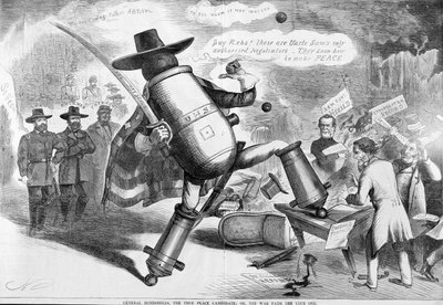 General Bombshells, The True Peace Candidate or The War Path The True One, from the Humors of War by American School