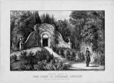 General Grant at the tomb of Abraham Lincoln, Oak Ridge Cemetery, Springfield, Illinois by American School