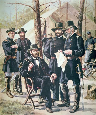 General Ulysses Simpson Grant, Commander of the Union Forces at the Battle of Shiloh, 6-7th April 1862 by American School