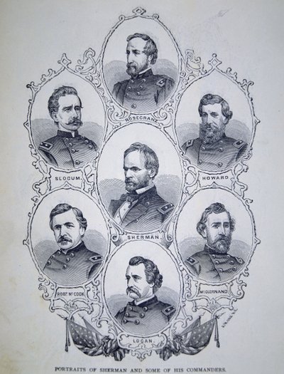 General William Tecumseh Sherman (1820-91) and some of his Union Army Commanders by American School