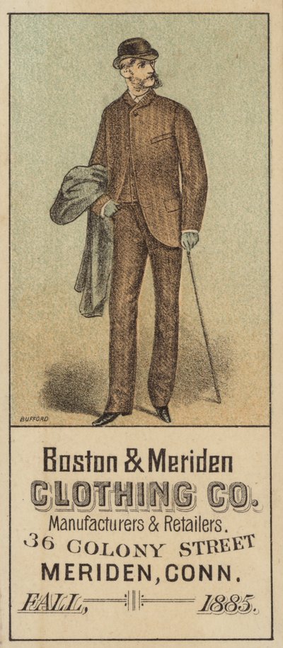 Gentleman Standing with Cane by American School