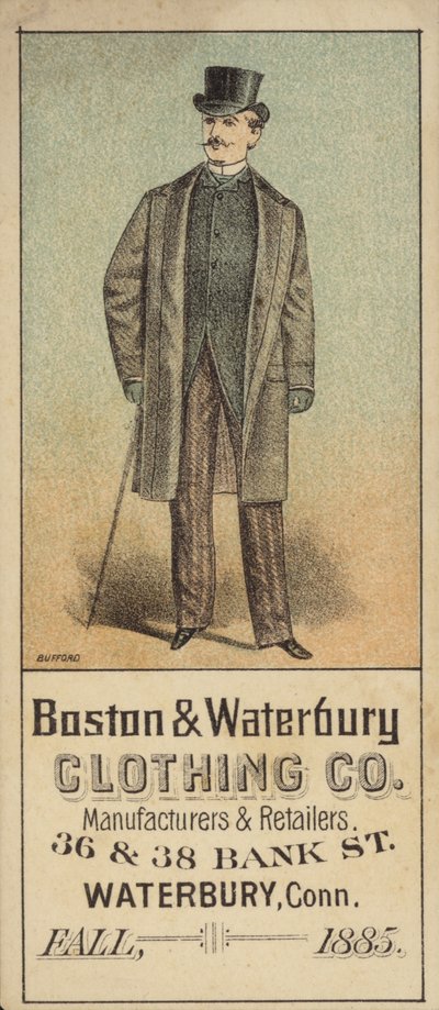 Gentleman in Top Hat with Cane by American School