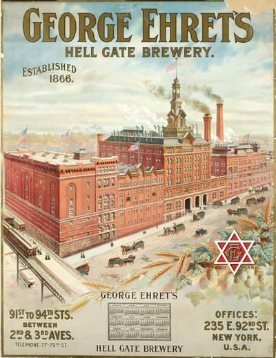 George Ehrets Hell Gate Brewery, Established 1866 by American School
