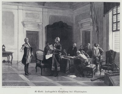 George Washington welcoming the Marquis de Lafayette by American School