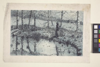 Girl By Pond by American School