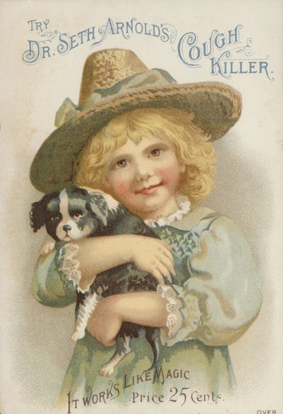 Girl in Straw Hat Holding a Puppy by American School