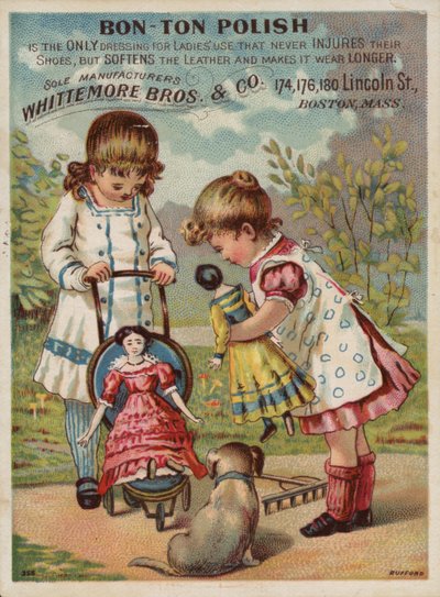 Girls Playing with Dolls by American School