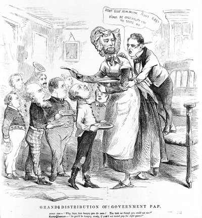 Grand Distribution of Government PAP, from the Humors of War by American School