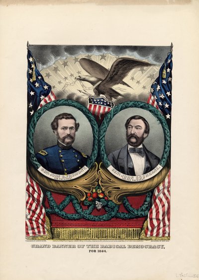 Grand banner of the radical democracy, for 1864, pub. by Currier & Ives, 1864 by American School