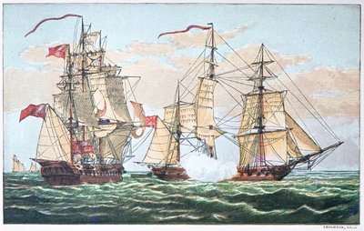 HMS Shannon vs the American Chesapeake in 1813 during the War of 1812 by American School