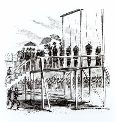 Hanging of the Lincoln assassination conspirators, July 7th, 1865 by American School