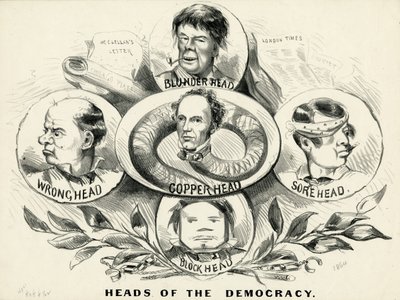 Heads of the Democracy, 1864 by American School