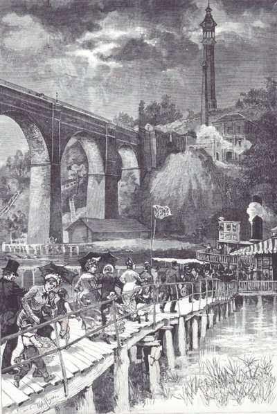High Bridge across Harlem River, carrying fresh water from Westchester County to Central Park reservoir by American School