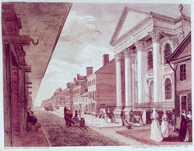 High Street with the First Presbyterian Church, Philadelphia, 1799 by American School