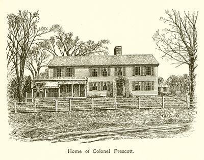 Home of Colonel Prescott, Bunker Hill by American School