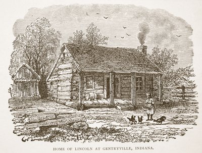 Home of Lincoln at Gentryville, Indiana, from a Book Published 1896 by American School