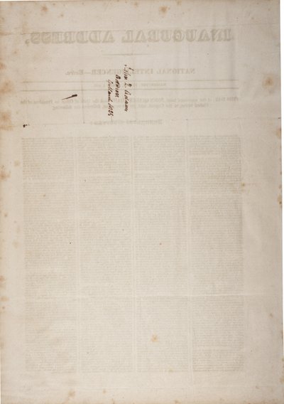 Inaugural Address of John Quincy Adams, 4th March 1825 by American School