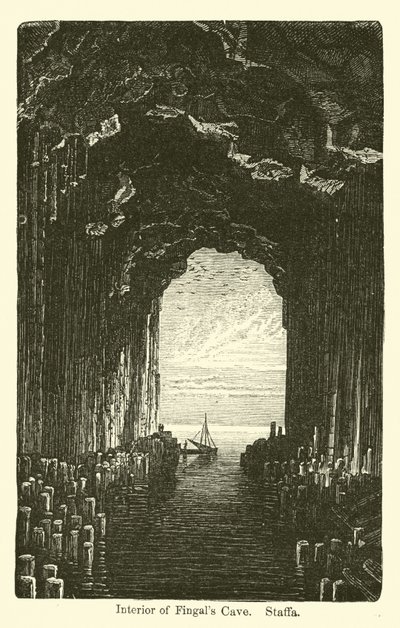 Interior of Fingals Cave, Staffa by American School
