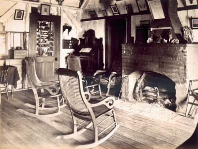 Interior of an American Wooden Shack, c.1880s by American School